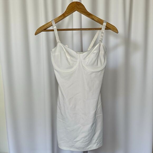 Nancy Ganz Body Slimmers 34D White Shapewear Slip Dress Underwire Bra Lingerie - Picture 2 of 9
